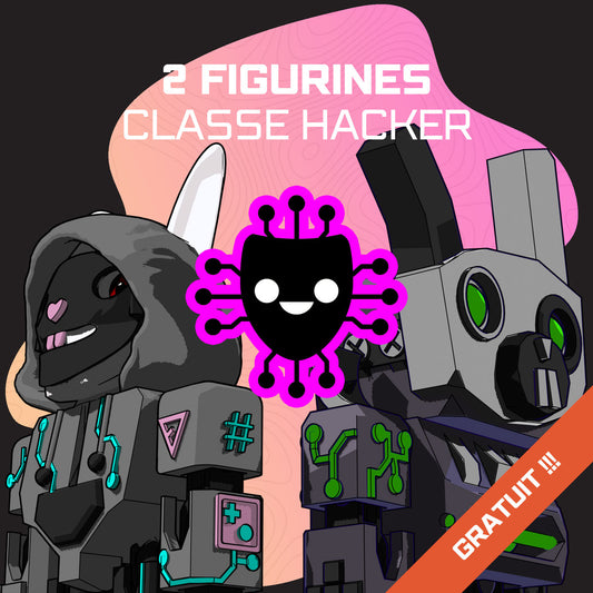 2 figurines articulées de classe  : Hacker